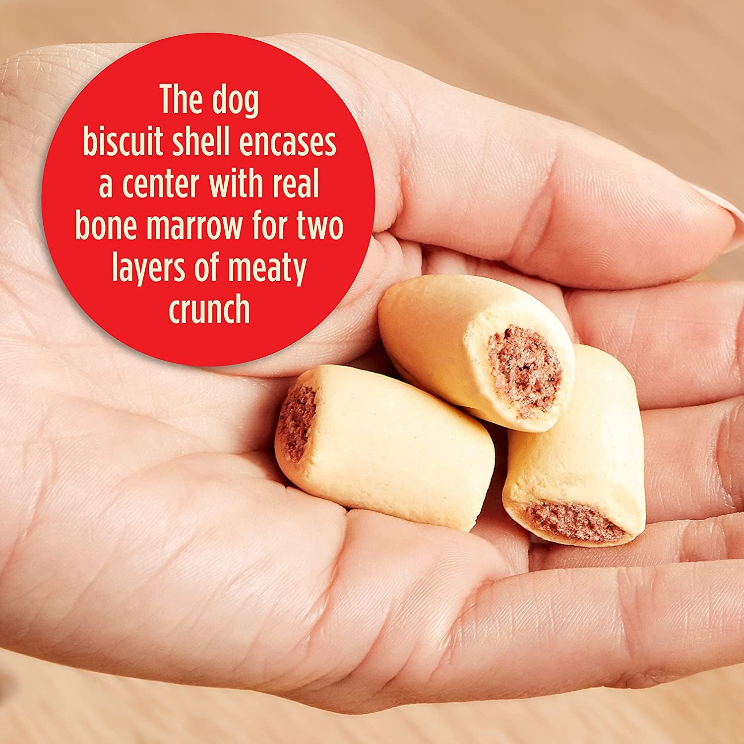 Milk-Bone Marosnacks Dog Treats, Beef, 15 Ounce (Pack of 6) with Real Bone Marrow and Calcium