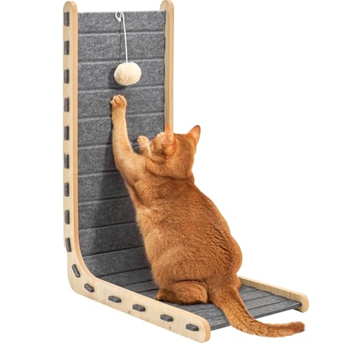Nxwjoy Felt Cat Scratcher for Indoor Cats,26.8 Inch,Grey