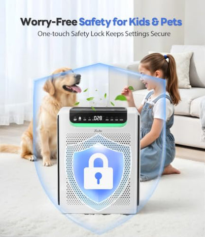 Air Purifiers for Home Large Room, Up to 2600Ft² with HEPA Washable Filters