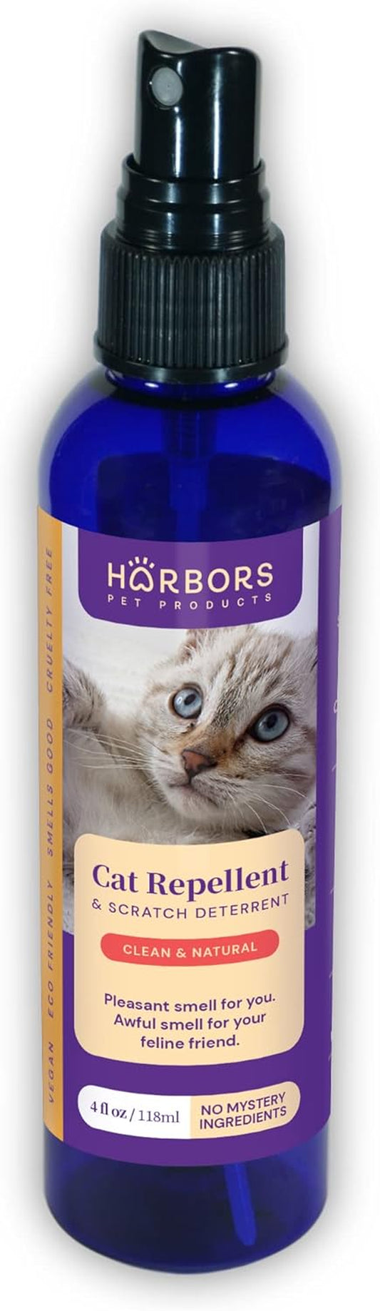 Harbors Cat Scratch and Chewing Deterrent Spray - 4 Oz / 118 Ml | Formulated with Essential Oils | 100% Satisfied or Return for Full Refund