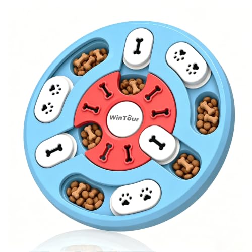 WinTour Dog Puzzle Toy,Snack-Dispensing Mental Stimulation and Brain Treat Puzzle Toys for Dogs,Interactive Dog Toys for Small Medium Large Dogs Cats,Non-Slip & Easy to Clean-Lightblue