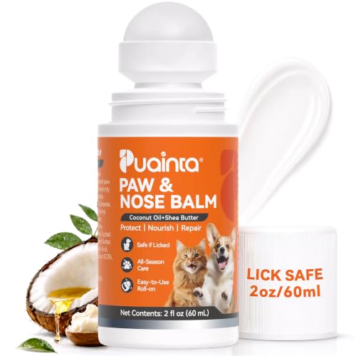 PUAINTA Dog Paw Nose Balm Roll On Lick Safe Moisturizer Paw Protector