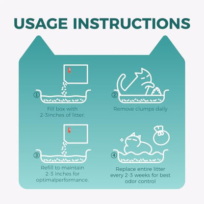 MOONFOREST Tapioca Cat Litter, Cassava Cat Litter Odor Control Dust-Free Clumping Litter