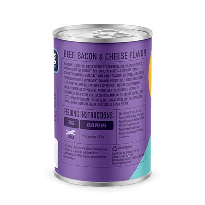 A Strong Heart Wet Dog Food, Beef, Bacon & Cheese Flavor - 13.2 oz Cans (Pack of 12), Made in The USA with Real Beef