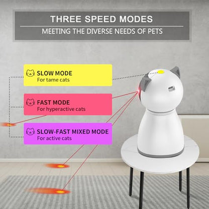 YVE LIFE Laser Cat Toys for Indoor Cats,The 4th Generation Real Random Trajectory Motion Activated Rechargeable Automatic Cat Laser Toy,Interactive Cat Toys for Bored Indoor Adult Cats/Kittens(White)