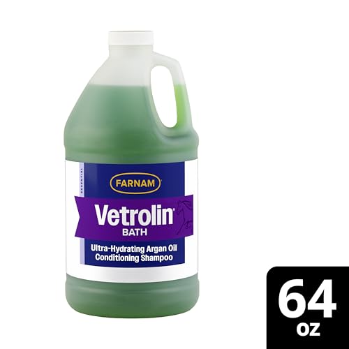 Farnam Vetrolin Bath, Ultra-Hydrating Argan Oil Conditioning Shampoo, Enhances Shine, Soothes Dry Skin, for Horses and Dogs, 64 oz.
