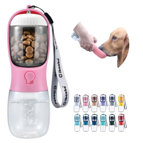 Cibaabo Dog Water Bottle Portable with Food Container & Filter for Travel