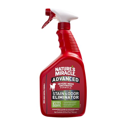 Nature's Miracle Advanced Stain and Odor Eliminator Dog Spray, Fresh Scent, Severe Mess Enzymatic Formula For Tough Pet Messes, 32 oz