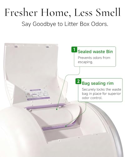 Furrytail Automatic Litter Box Self Cleaning, Smart Litter Box, Lilac