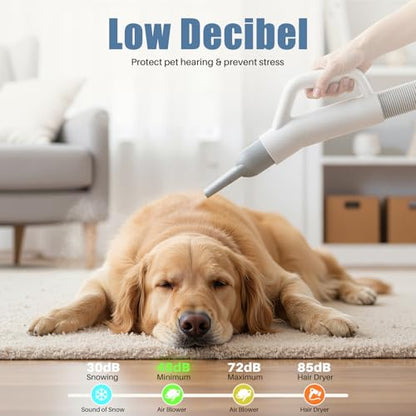 DUMOS Dog Dryer for Pet Grooming Kit, Dog Blow Dryer with 4 Nozzles