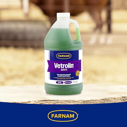 Farnam Vetrolin Bath, Ultra-Hydrating Argan Oil Conditioning Shampoo, Enhances Shine, Soothes Dry Skin, for Horses and Dogs, 64 oz.