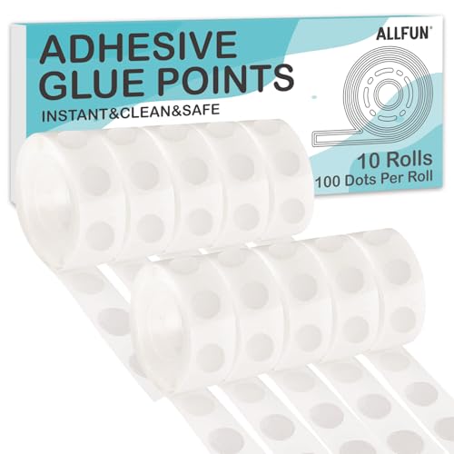 ALLFUN 1000 Pieces Glue Point Dots Double Sided Adhesive for Balloons Craft