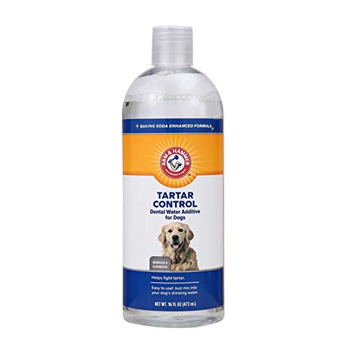 Arm & Hammer Clinical Care Dental Rinse for Adult Dogs, Odorless Flavorless Water Additive for Daily Plaque, Tartar, and Bad Breath Control, Baking Soda Enhanced Formula, 16 Fl Oz