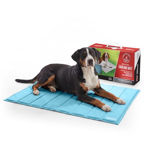 Coleman Self Cooling Pet Mat 24 x 30 Inches, Cooling Pad for Dogs & Cats, Pressure Activated Gel Mat, No Refrigeration Needed, Dog Cooling Bed for Crate, Kennel, Floor & Travel (Blue, 24x30)