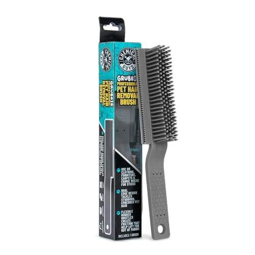 Chemical Guys Professional Rubber Pet Hair Removal Brush – Multi Surface Detailing & Pet Hair Removal Tool for Cars, Trucks, SUVs, RVs & Home – Removes Lint and Debris from Upholstery and Carpet
