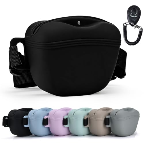 AOKLANT Silicone Dog Treat Pouch with Training Clicker