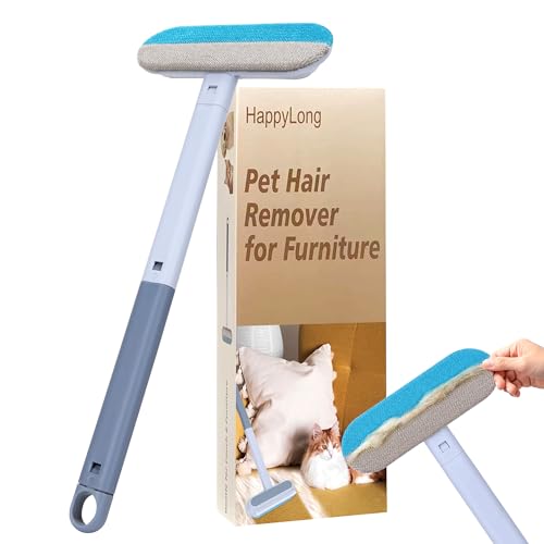 HappyLong Pet Hair Remover for Furniture, 17.3Inch, Reusable Lint Brush for Dog and Cat Hair - Multifunctional Fur Removal Tool, Gentle on Couches, Carpets, Car Seat, Clothes, Bedding