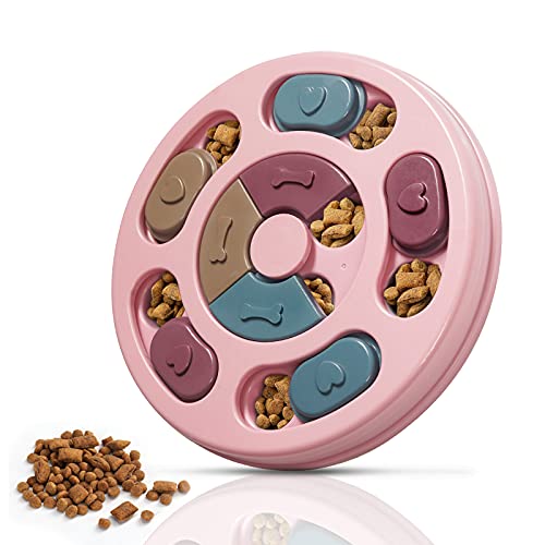DR CATCH Dog Puzzles,Dogs Food Puzzle Feeder Toys for IQ Training & Mental Enrichment,Dog Treat Puzzle(Pink)