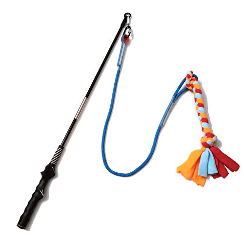 Interactive Flirt Pole Toy for Dogs Chase,Outdoor Exercise,Agility Training