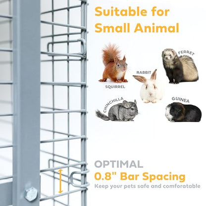 HOMESTEAD Rabbit Cage with Pull-Out Tray – 24 Inch Bunny Cage, Metal Rabbit Breeding Cage, Dual Access Doors, Waterproof Bottom & Urine Guard