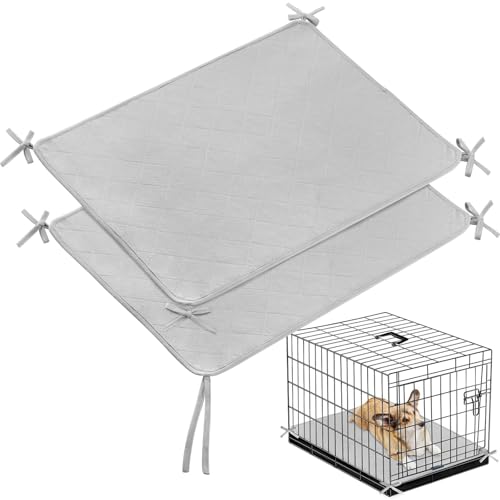 Waterproof Dog Crate Mat with Rope 2 Pack (24''X18'')