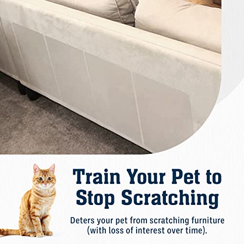 6 Pack XL Anti Cat Scratch Furniture Protector - Couch Protector from Cat Claws w/Twist Pins - Heavy Duty, Strong, Clear, Easy-to-Apply Scratching Deterrent and Shield for Sofa