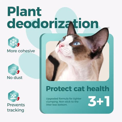 MOONFOREST Tapioca Cat Litter, Cassava Cat Litter Odor Control Dust-Free Clumping Litter