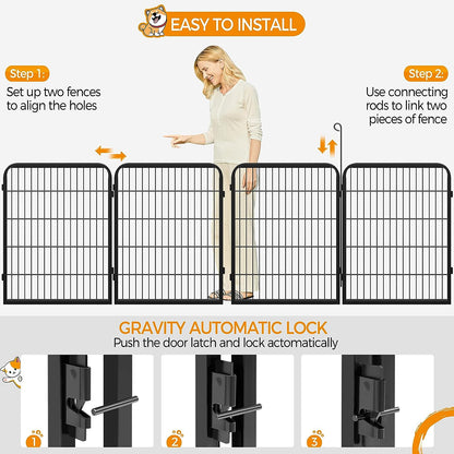 Yaheetech Dog Playpen Outdoor, 32 Panel Dog Fence 24" Indoor Pet Pen for Large/Medium/Small Dogs Heavy Duty Pet Exercise Pen for Puppy/Rabbit/Small Animals Portable for RV Camping Garden Yard