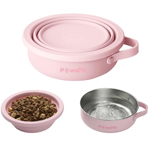 PawsPik 2-in-1 Travel Dog & Cat Bowl – Collapsible BPA-Free Silicone