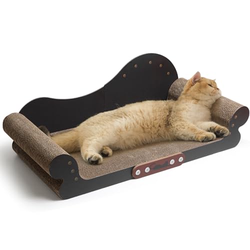 ComSaf Large Cat Scratcher Bed - 26" Cat Scratching Board Cat Couch Scratcher Cardboard, Durable Scratch Lounge Bed, Long Lasting Scartching Pads for Indoor Cats, Furniture Protector