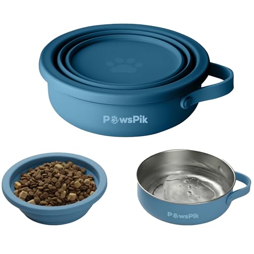 PawsPik 2-in-1 Travel Dog & Cat Bowl – Collapsible BPA-Free Silicone