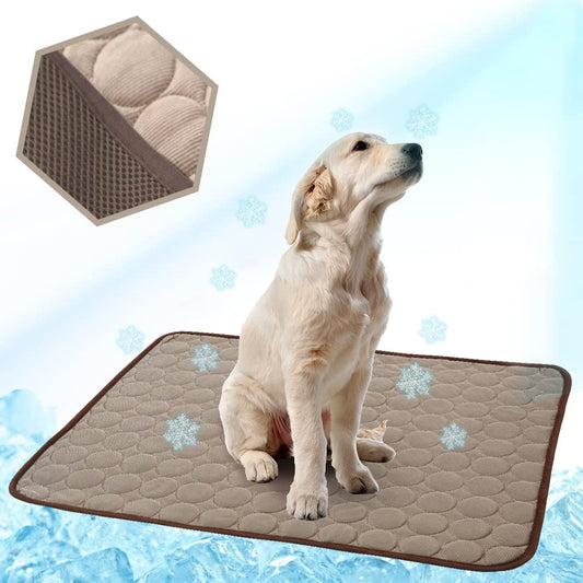 Washable Dog Cooling Mat Ice Silk Cooling Mat for Dogs Pet Self Cooling Pad Blanket Dog Cooling Pad for Indoor & Outdoor Car Seats