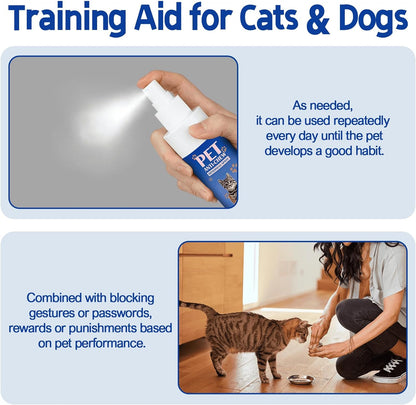 Cat Deterrent Spray. Cat Repellent Indoor for Cat and Kitten. Effective Cat Repellent Spray Training Aid for Furniture, Curtain, Sofa, Floor, Plant and More. Safe for Indoor & Outdoor Use. 120ML