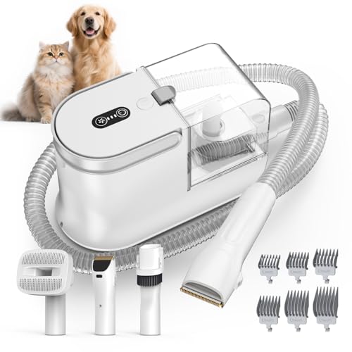 Ozumek Dog Grooming Vacuum, Dog Grooming Kit, 3 Suction Modes Dog Brush Vacuum with 5 Pet Grooming Tools (Wheaten)