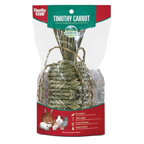 Oxbow Timothy Hay Carrot, Rabbit & Guinea Pig Toys, Bunny Enrichment Toys