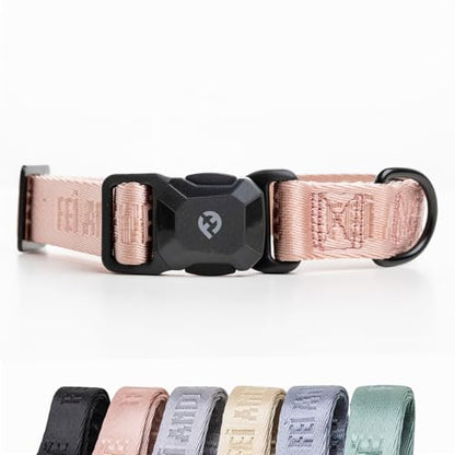 2026 New Edition, Fei & Eve MagEase Dog Collar - Patented Magnetic Buckles | Fur-Safe | Premium 210D Nylon | 450LB Escape-Proof | Adjustable Fit | Large (Blush)