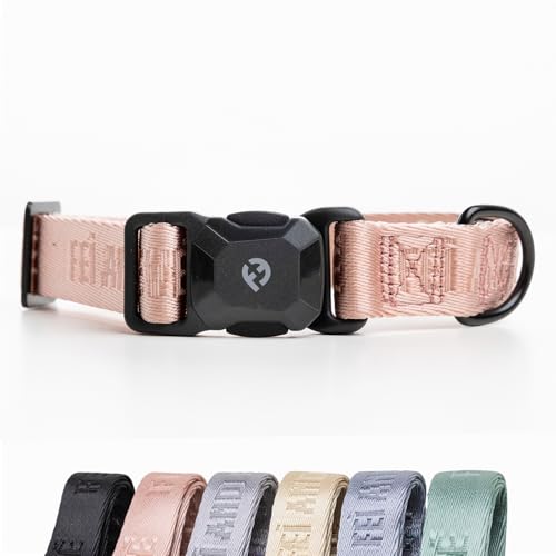 2026 New Edition, Fei & Eve MagEase Dog Collar - Patented Magnetic Buckles | Fur-Safe | Premium 210D Nylon | 450LB Escape-Proof | Adjustable Fit | Large (Blush)
