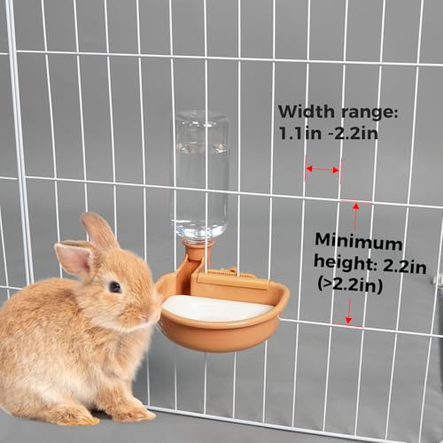 VANNON Gravity Pet Water Bowl, 16oz Anti-Splash Crate Dispenser, Orange