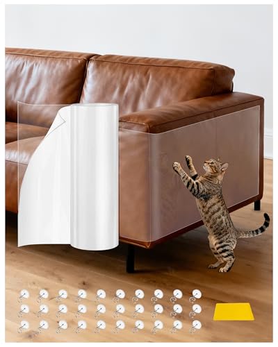 Cat Scratch Furniture Protector Couch - 1 Roll Clear PET 7.9 x 196.8 Inch
