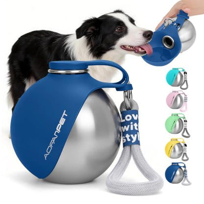 AOFANPET Portable Dog Water Bottle 10oz Stainless Steel Travel Bowl