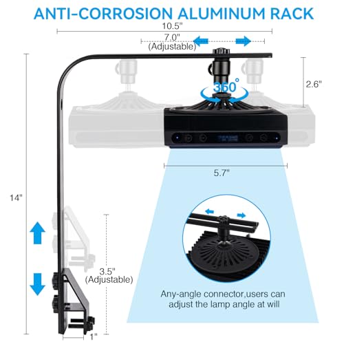 SMATFARM Aquarium Light-60 Watts Reef Light Wide Coverage Sunrise Sunset Moonlight Saltwater Lights for Coral with Master Slave Group Control & Timer & Screen