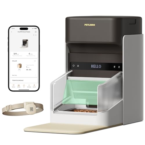 PETLIBRO RFID Automatic Cat Feeder, Collar Tag-Activated Personalized Meals, 5G&2.4G Wi-Fi Programmable Cat Food Dispenser with Cats Recognition & Diet Tracking for Multi-Pet Homes and Different Diets