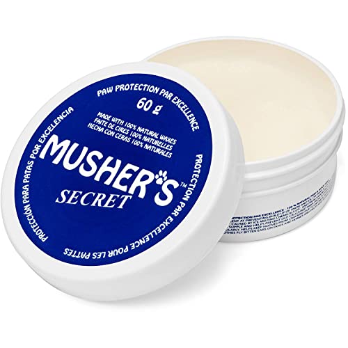 Musher's Secret Dog Paw Wax 60g – Moisturizing Dog Paw Balm – Helps Protect & Heals Cracked Paws – Creates an Invisible Paw Protectors Barrier – All-Natural Nose & Paw Balm with Vitamin E