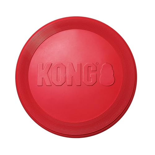 KONG Flyer, Natural Rubber Flying Disc Fetch Toy, for Medium/Large Dogs