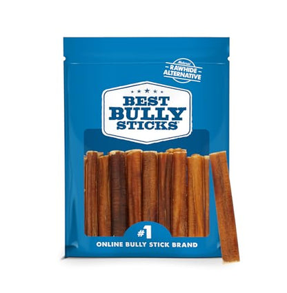 Best Bully Sticks 4 Inch Bully Sticks - 8 oz (Pack of 1) - Natural Grass-Fed, Grain and Rawhide Free, Ideal for Small or Young Canines