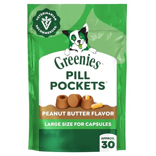 Greenies Pill Pockets Large Size Dog Treats, Peanut Butter, 7.9 oz