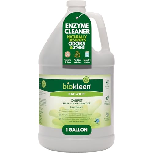 Biokleen Bac-Out Enzyme Cleaner and Stain & Odor Remover for Pet Stains, Laundry, Diapers, Wine, Carpets, & More, Eco-Friendly, Non-Toxic, Lime Scent, 128 Ounces