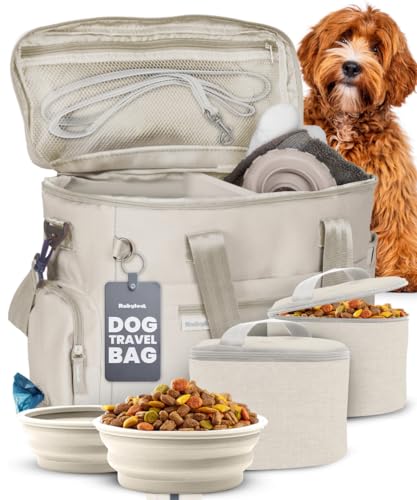 Rubyloo Original Doggy Bag™ Dog Travel Bag for Supplies with Travel Bowls