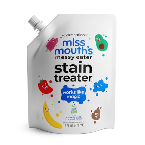 Miss Mouth's Messy Eater Refill, Laundry Stain Remover, 16 Oz Pouch | Easy Refill; Newborn & Baby Essentials; Cleans Food, Grease, Coffee; Use on Laundry, Underwear, Fabric