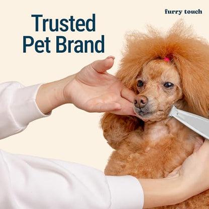 Furry Touch Dog Paw Trimmer - Electric Cordless Pet Clippers for Dogs & Cats - Quiet Dual-Speed Groomer with Pet-Safe Blade for Feet, Ears, Face - USB-C Rechargeable - with Travel Bag, Comb & Brush